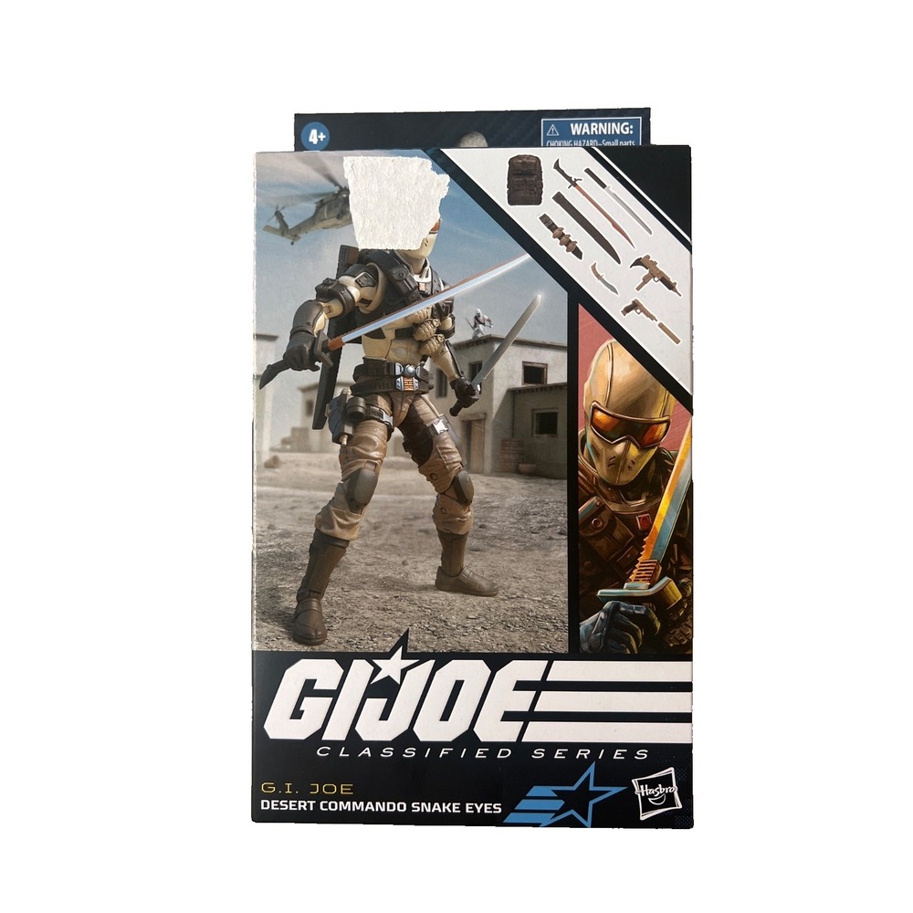 g.i joe classified series desert commando snake eyes 6" *damaged box